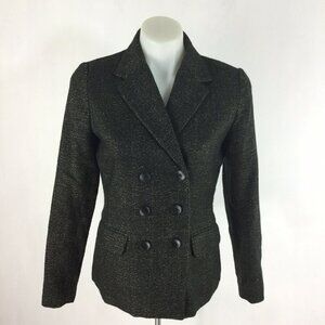 Coldwater Creek Blazer Womens Size 4 Black Double Breasted Jacket